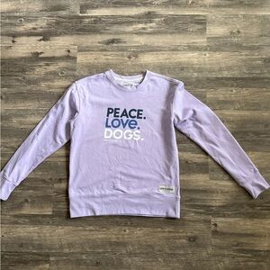 Life Is Good Women’s Crewneck Sweater in Light Purple